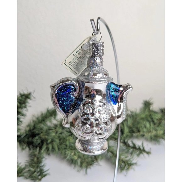 Retired Old World Christmas Coffee Pot Ornament - Picture 1 of 3